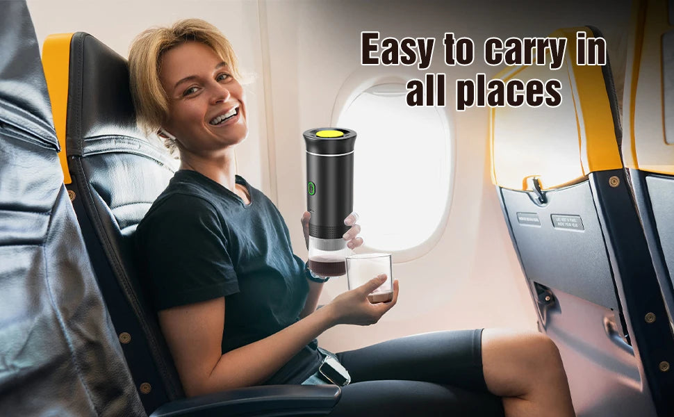 Portable Espresso Coffee Maker – 3-in-1 Capsule and Ground Coffee | Wireless, High Pressure, Travel-Friendly
