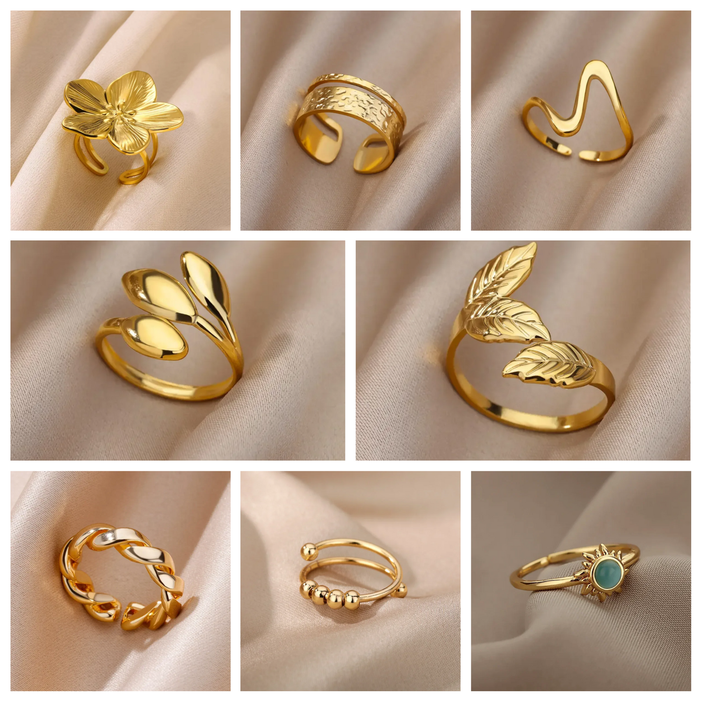 💍 Ästhetisches goldenes Herz – wasserdichter Edelstahlring-6