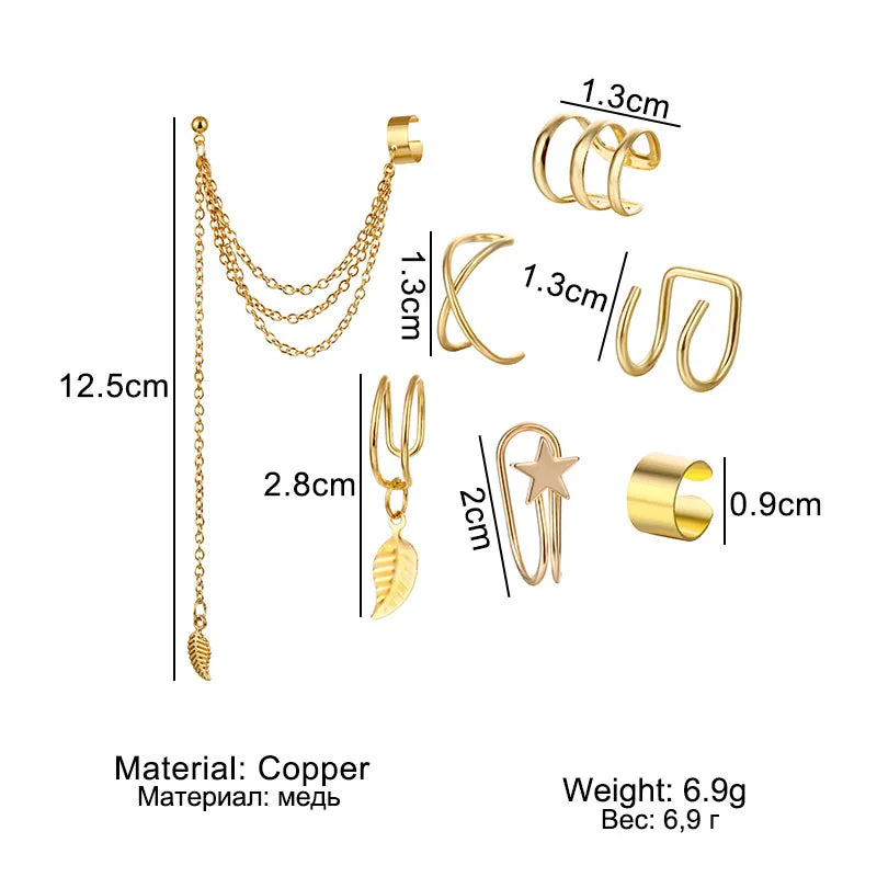 ✨ 7PCS Bohemian Clip Earring Set – Vintage, Fun and Stylish