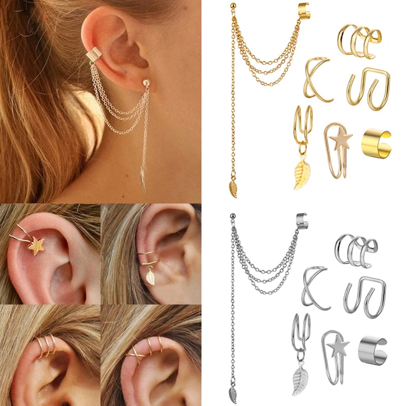 ✨ 7PCS Bohemian Clip Earring Set – Vintage, Fun and Stylish