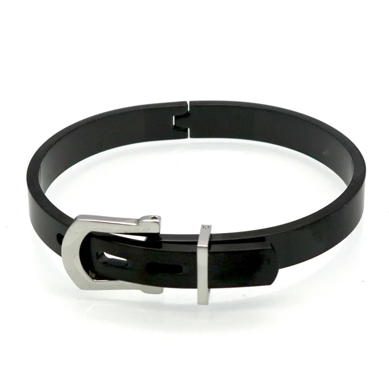 π BORASI 18K Gold Plated Adjustable Belt Buckle Bangle β Unisex Luxury Stainless Steel