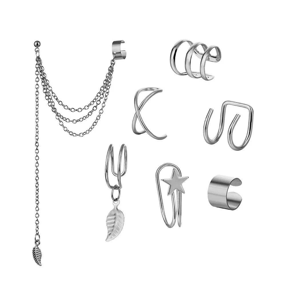 ✨ 7PCS Bohemian Clip Earring Set – Vintage, Fun and Stylish