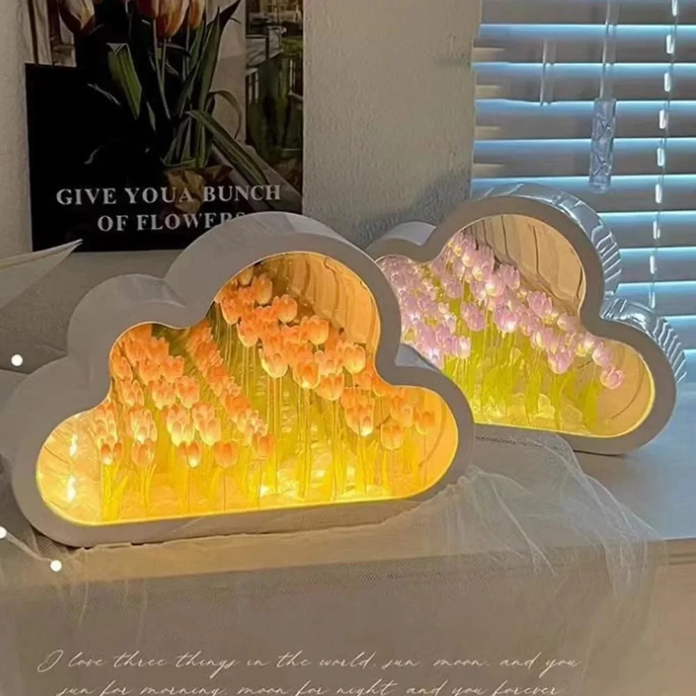 DIY Wolkenspiegel Tulpenlampe Nachtlicht