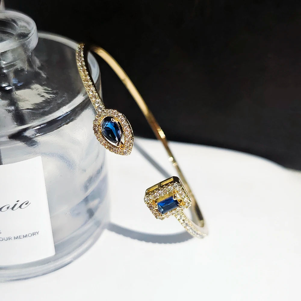 π 18K Gold Plated Snake Punk Pear-Shaped Open Bangle β Adjustable Statement Jewelry for Women