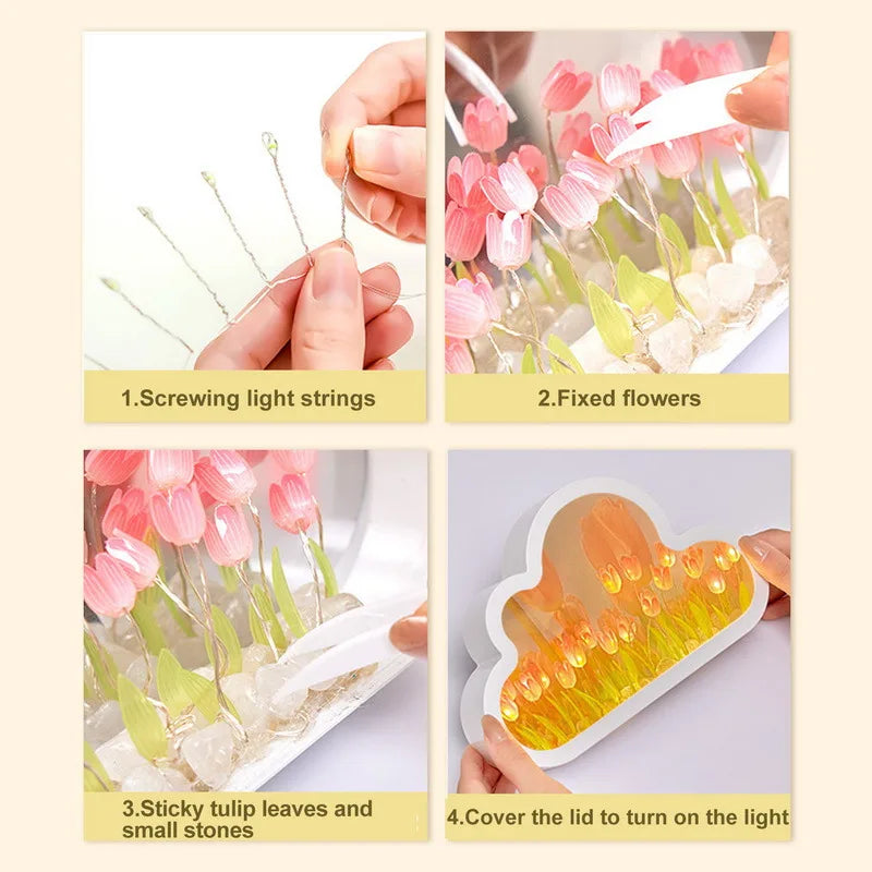 DIY Wolkenspiegel Tulpenlampe Nachtlicht