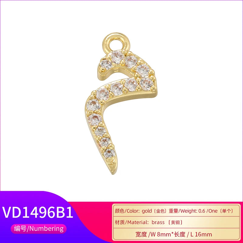 ✨ 18K Gold Plated Arabic Letter Pendant – Trendy Personalized Jewelry by ZHUKOU