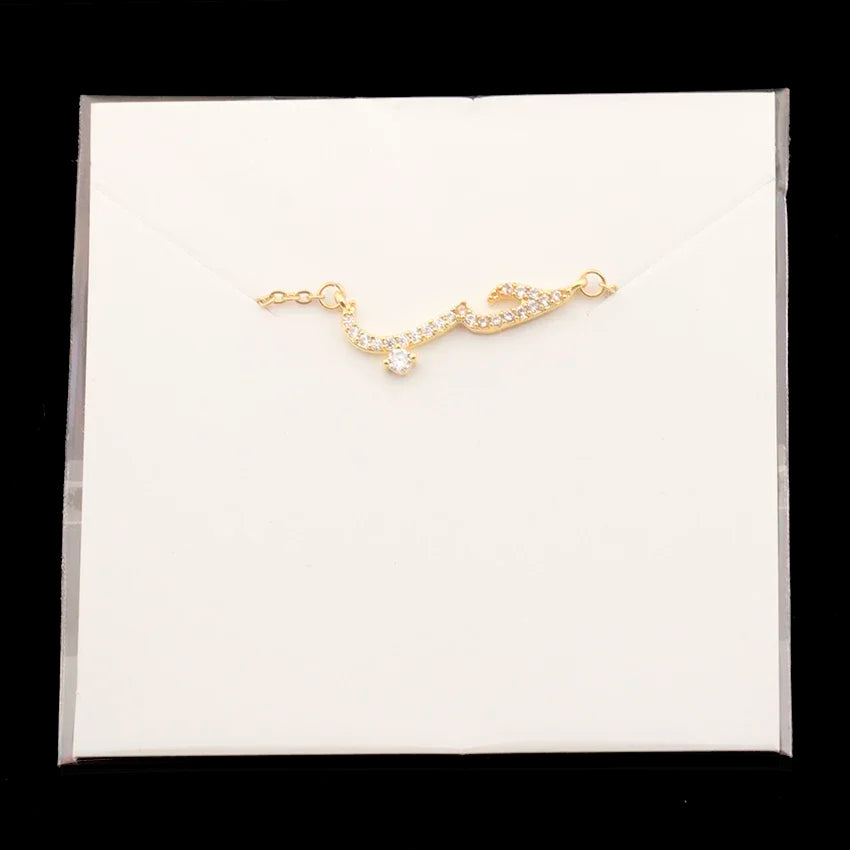💖 18K Rose Gold Arabic “Love” Necklace – Islamic Stainless Steel Pendant for Women