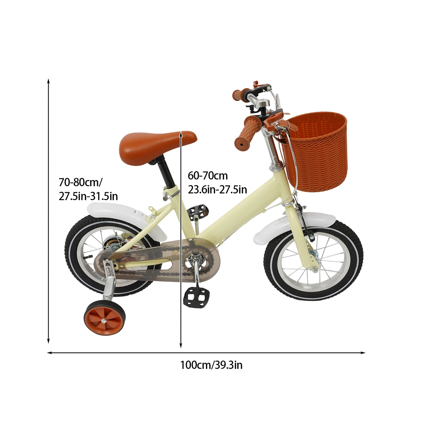 π² 12-Inch Kids Bike with Basket and Training Wheels β Adjustable Seat, Dual Brakes (Ages 2β4)