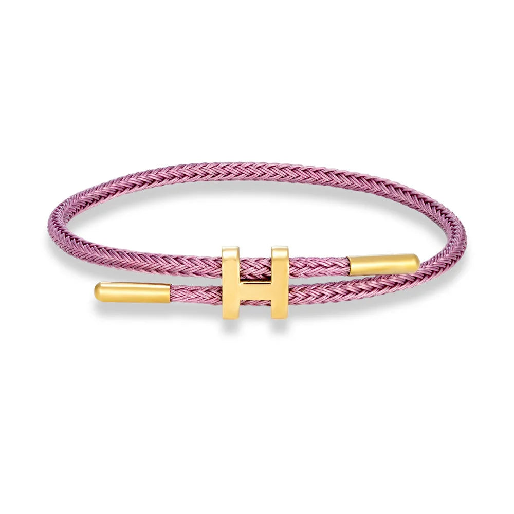 Luxury Multicolor Waterproof Rope Bracelet β Adjustable Stainless Steel Wire Cuff