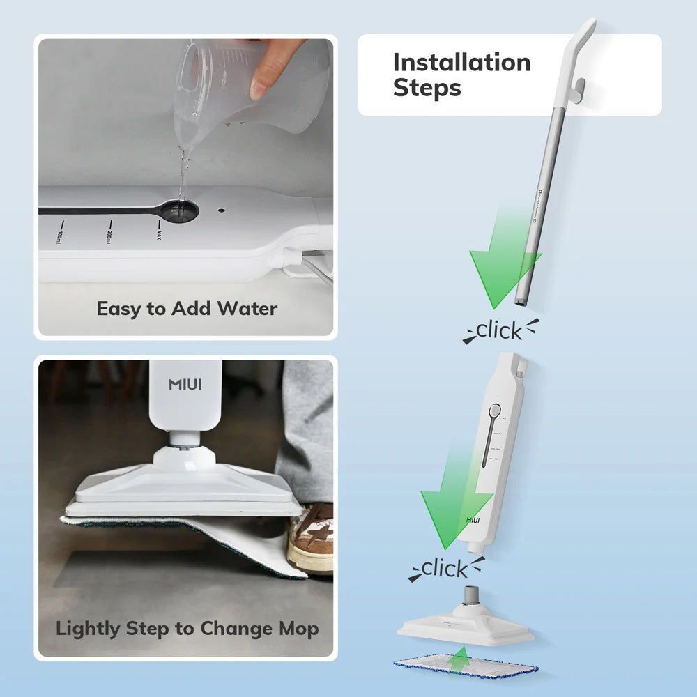 🧼 MIUI High-Power Steam Mop – Deep Clean, Zero Chemicals