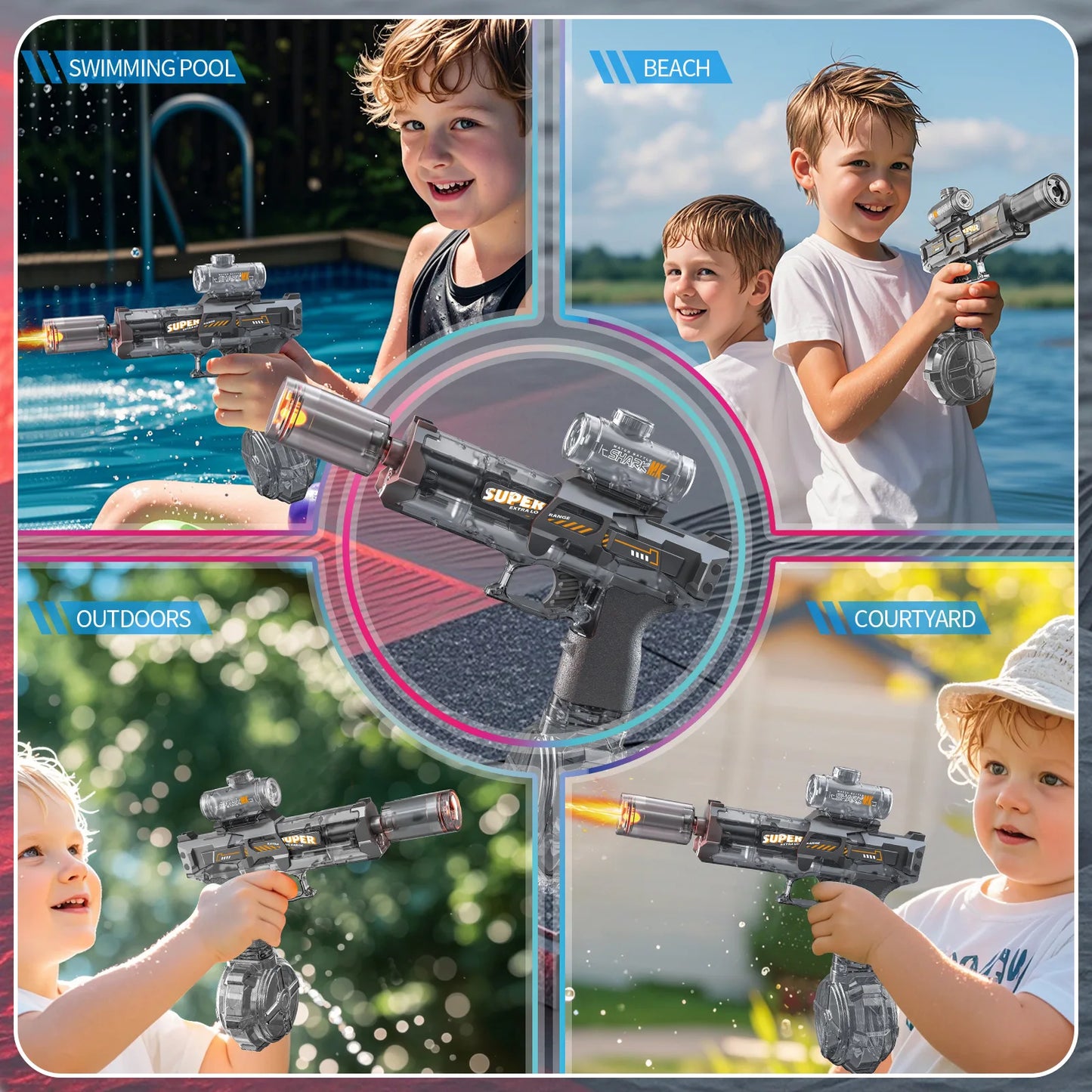 π§ Ice Mouse Electric Water Gun β Pulse Blaster with USB Charging & Light Sho