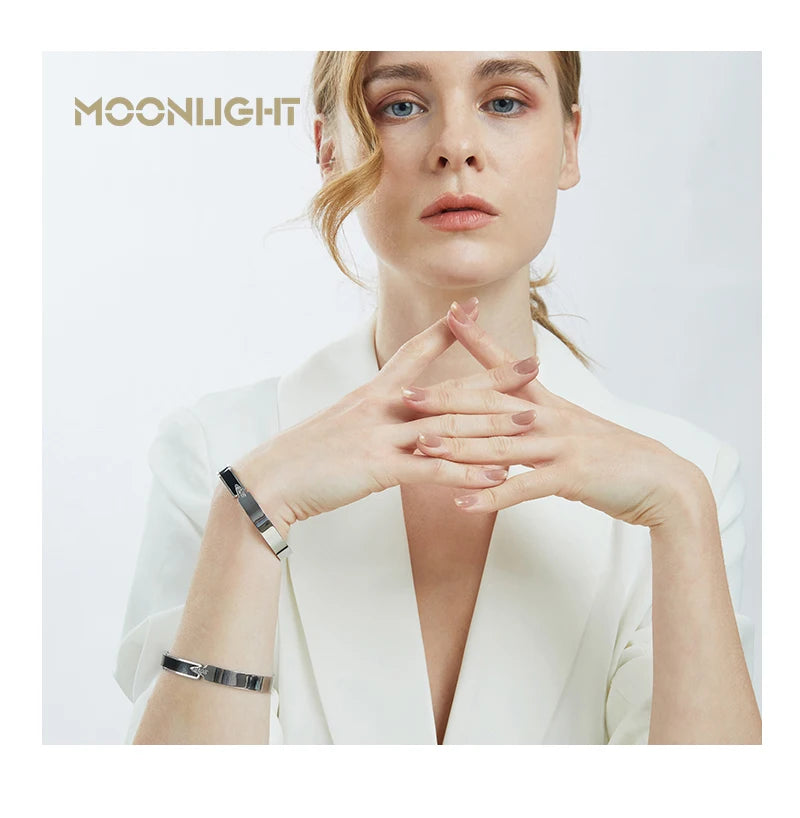 🌟 MOONLIGHT Armreif aus 18 Karat rosévergoldetem Titanstahl