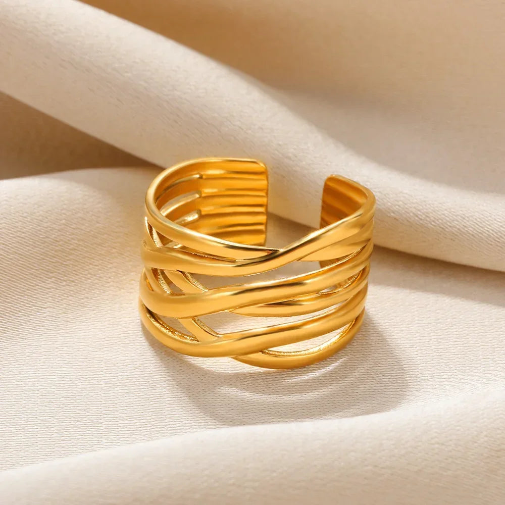 💍 Ästhetisches goldenes Herz – wasserdichter Edelstahlring-4