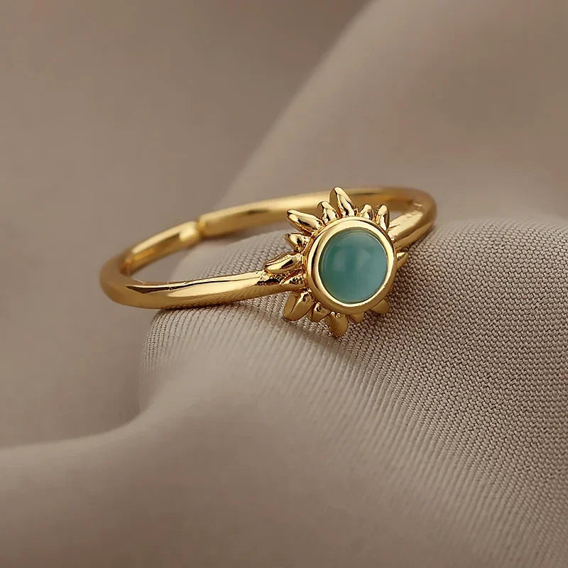 💍 Ästhetisches goldenes Herz – wasserdichter Edelstahlring-6