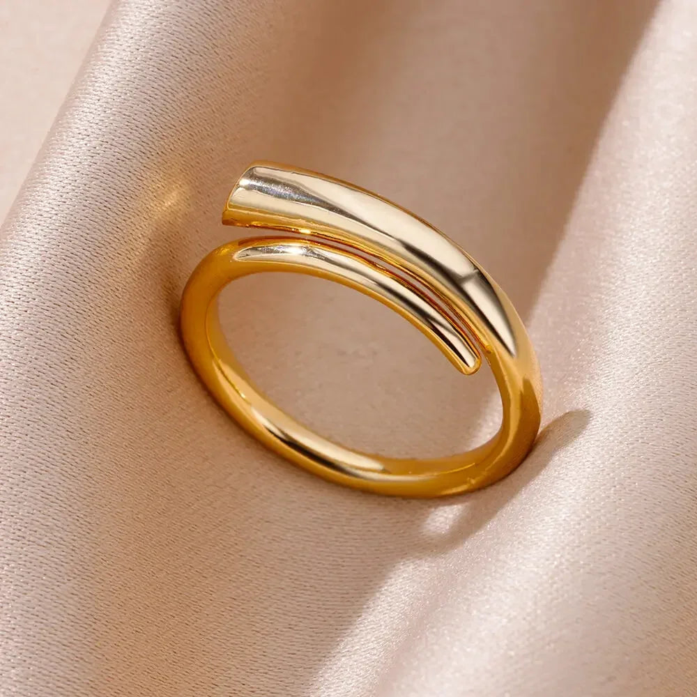 💍 Ästhetisches goldenes Herz – wasserdichter Edelstahlring-4