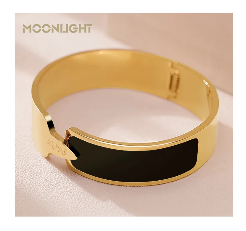 🌟 MOONLIGHT Armreif aus 18 Karat rosévergoldetem Titanstahl