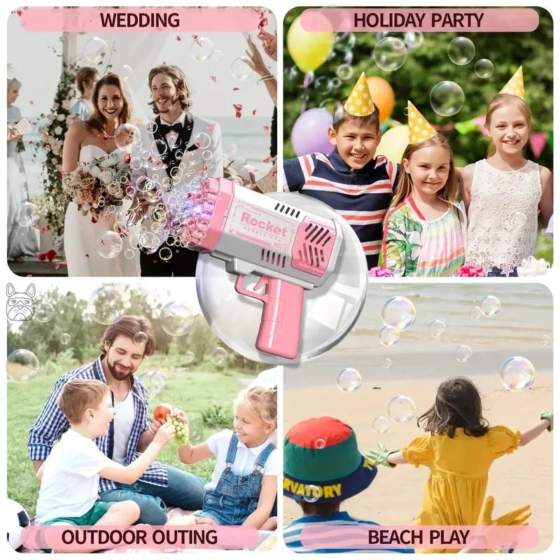40-Hole Fully Automatic Outdoor Bubble Machine – Light & Fun Without Batteries!