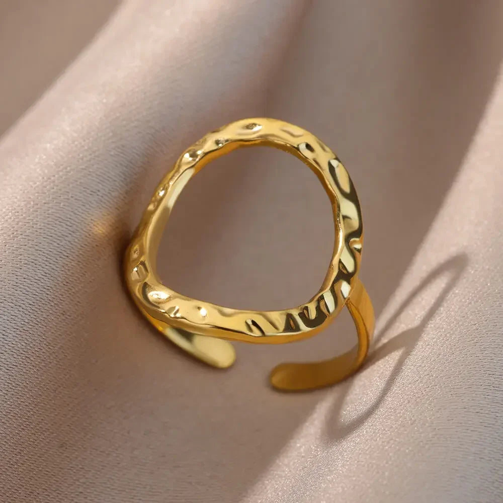 💍 Aesthetic Gold Heart – Stainless Steel Waterproof Ring_2
