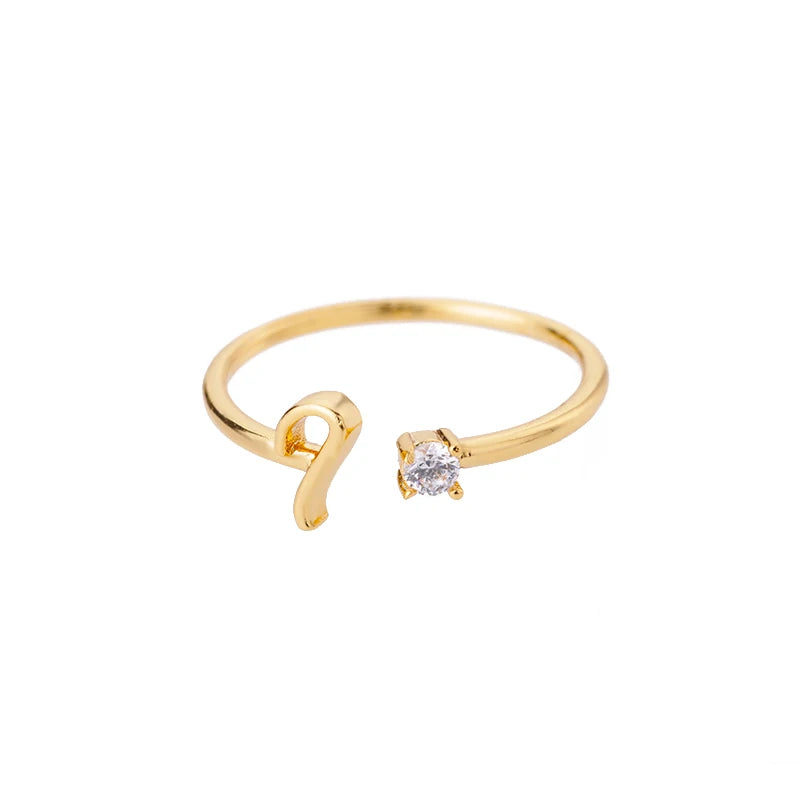 ✨ 18k Gold Plated Tiny A–Z Initial Letter Rings – Adjustable Stainless Steel Rings