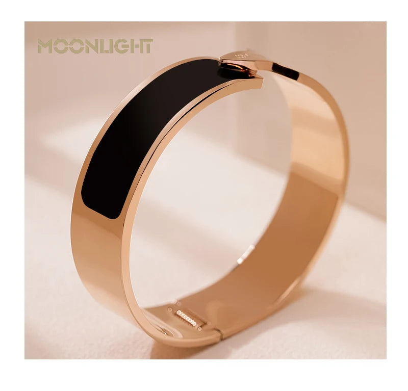 🌟 MOONLIGHT Armreif aus 18 Karat rosévergoldetem Titanstahl