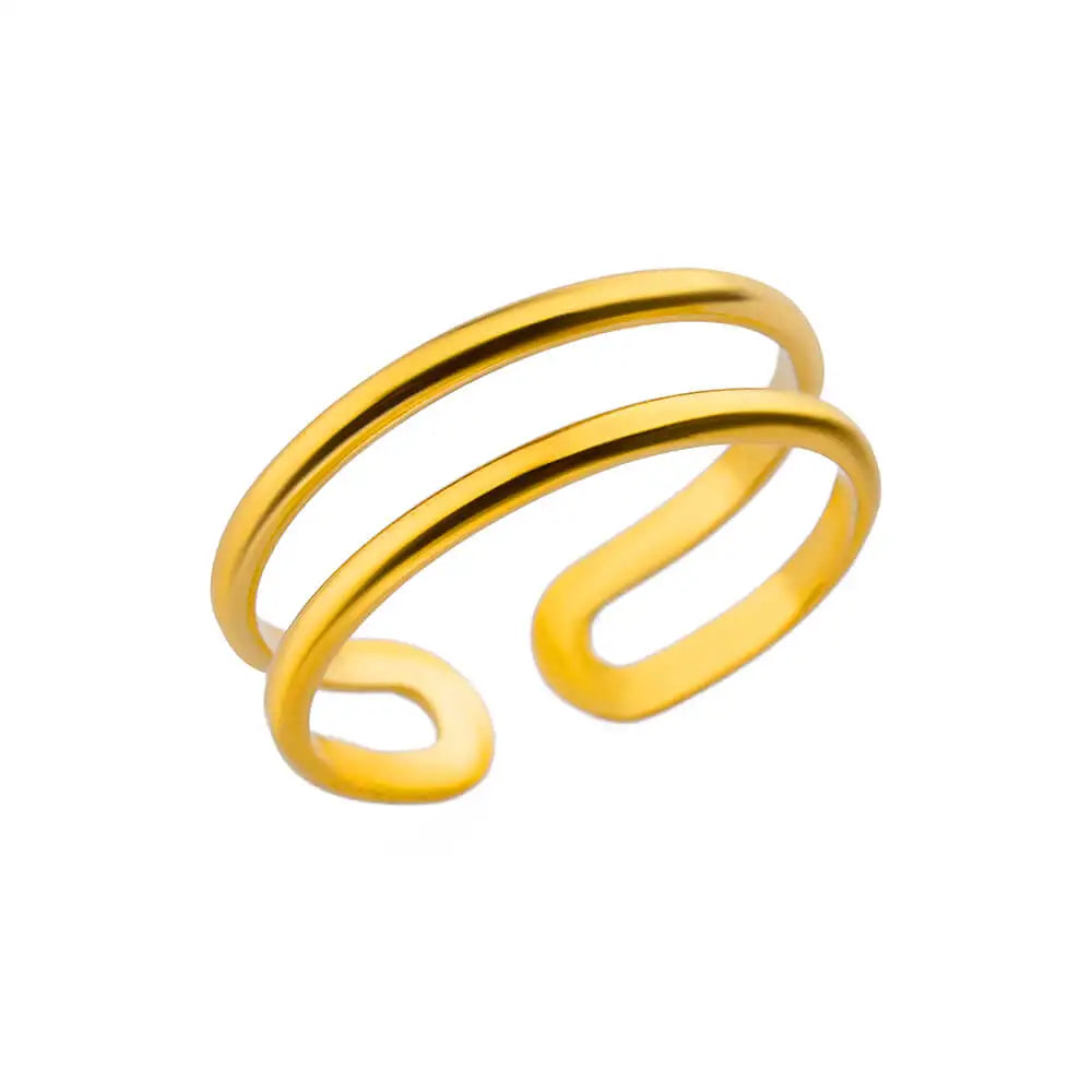 ✨ Gold Ring – 18K Gold Plated Stainless Steel Couple Band-3