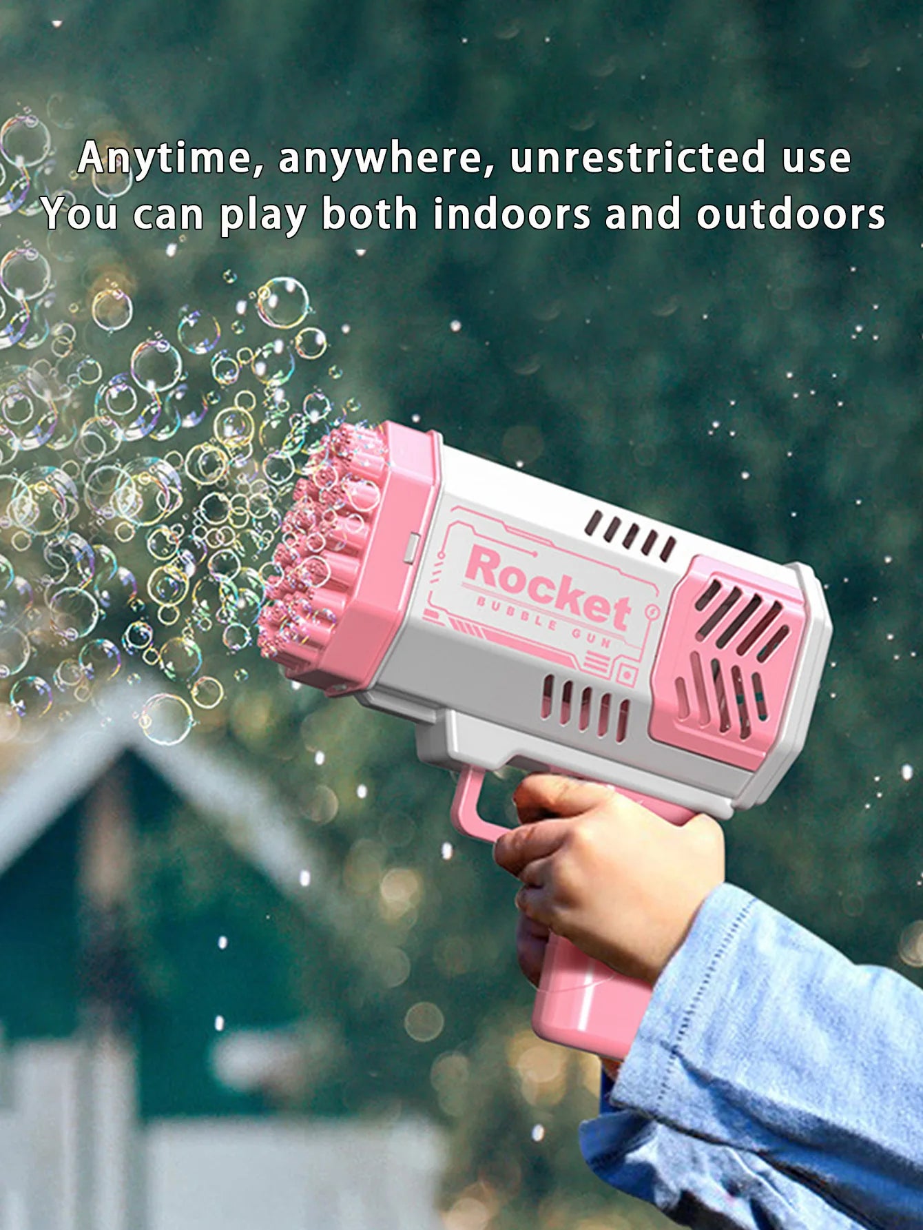 40-Hole Fully Automatic Outdoor Bubble Machine – Light & Fun Without Batteries!