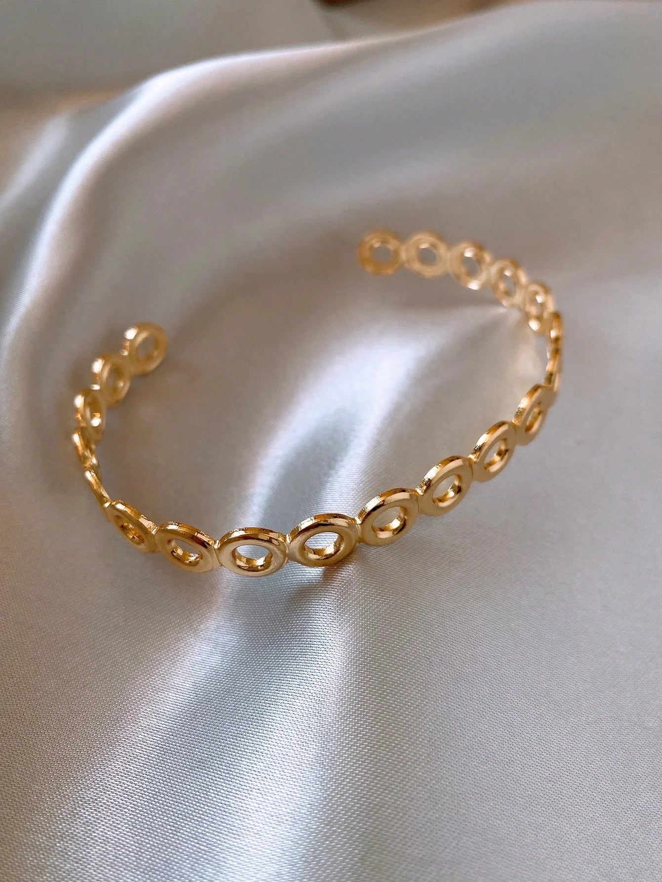 🌿 Bamboo Joint Cuff Bracelet – Trendy Gold Color Stainless Steel Bangle