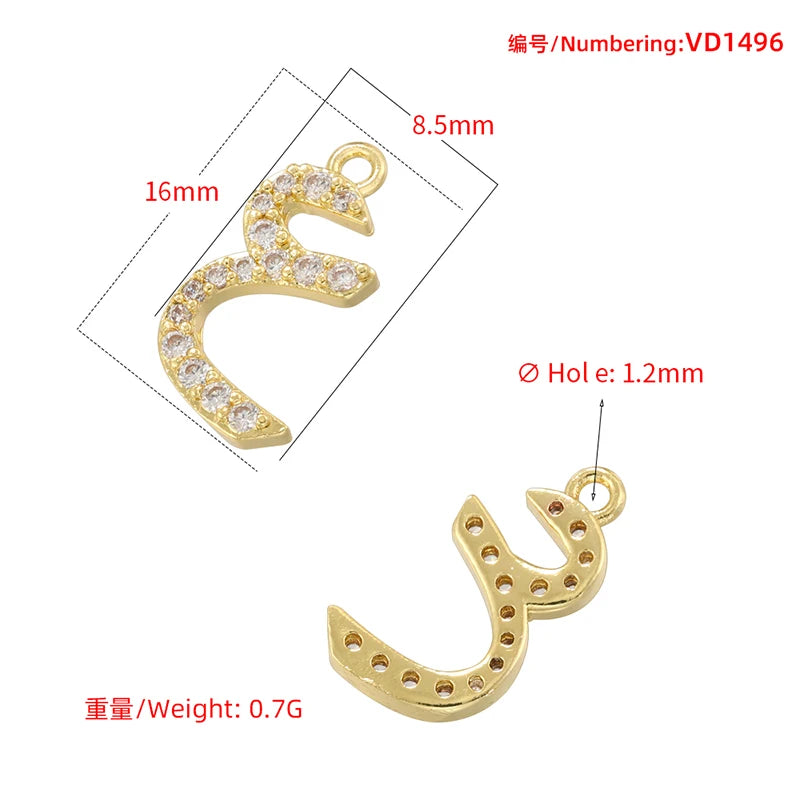 ✨ 18K Gold Plated Arabic Letter Pendant – Trendy Personalized Jewelry by ZHUKOU