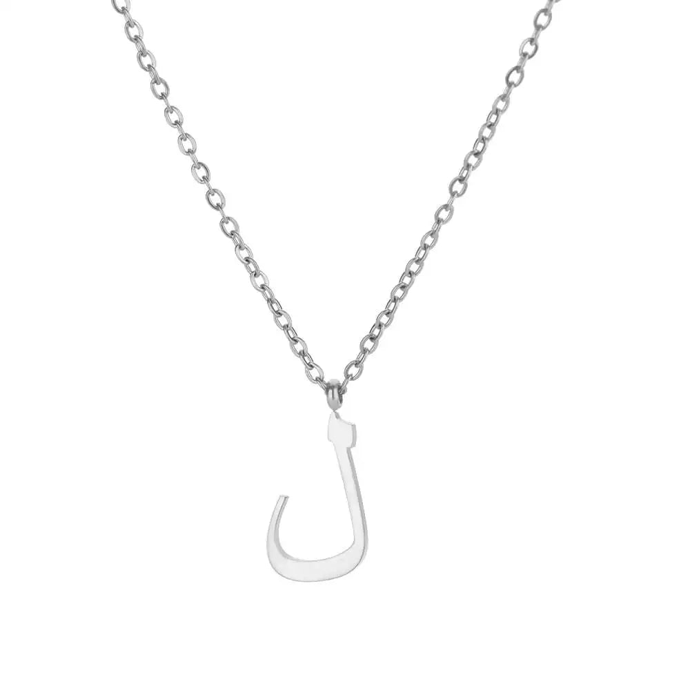 💫 Arabic Letter Name Pendant Necklace – Elegant Stainless Steel Choker for Women