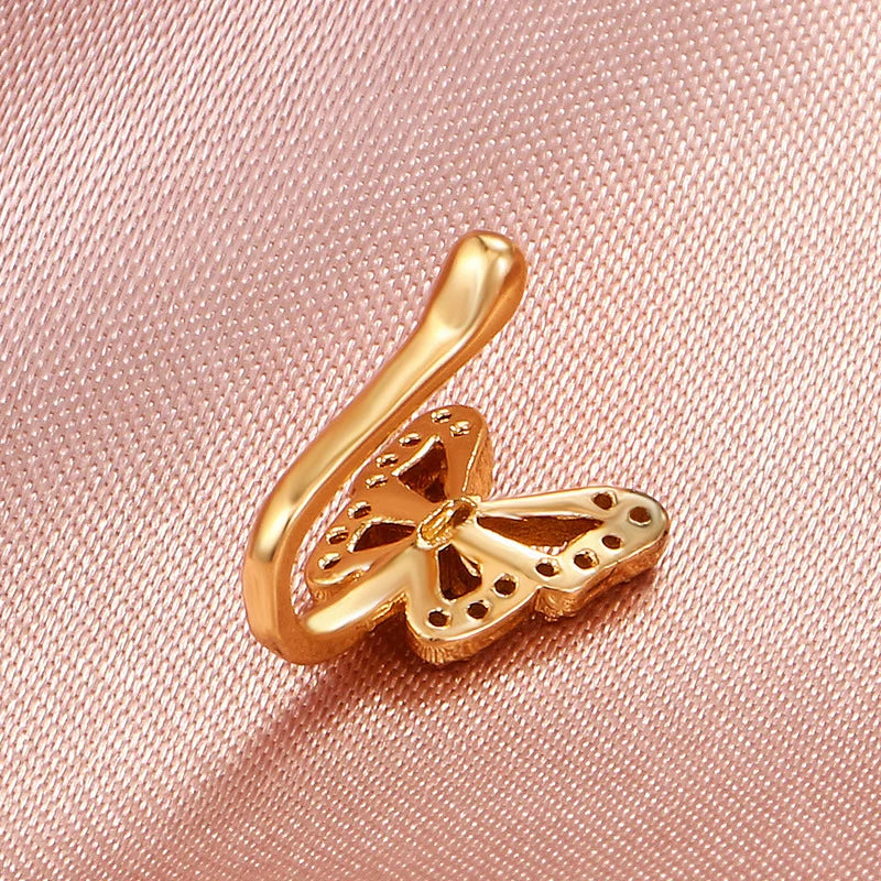 ✨ Crystal Butterfly Fake Nose Ring – No Piercing Needed!