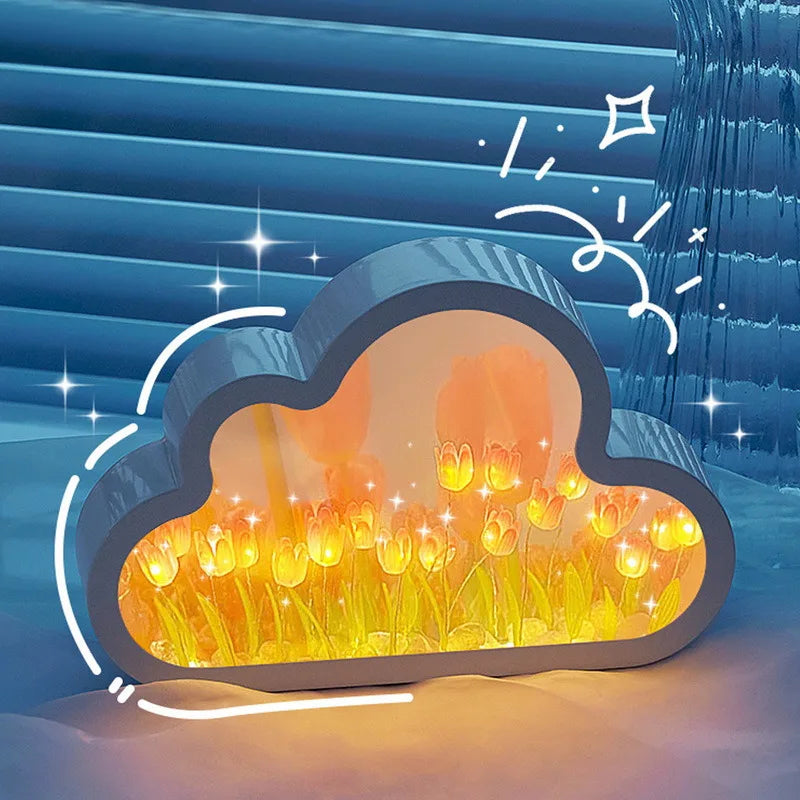 DIY Wolkenspiegel Tulpenlampe Nachtlicht