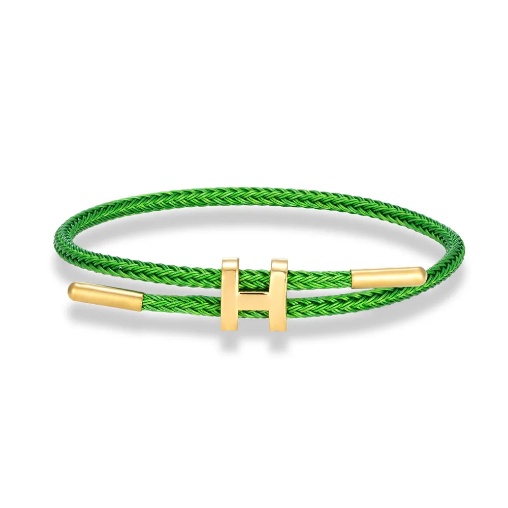 Luxury Multicolor Waterproof Rope Bracelet β Adjustable Stainless Steel Wire Cuff