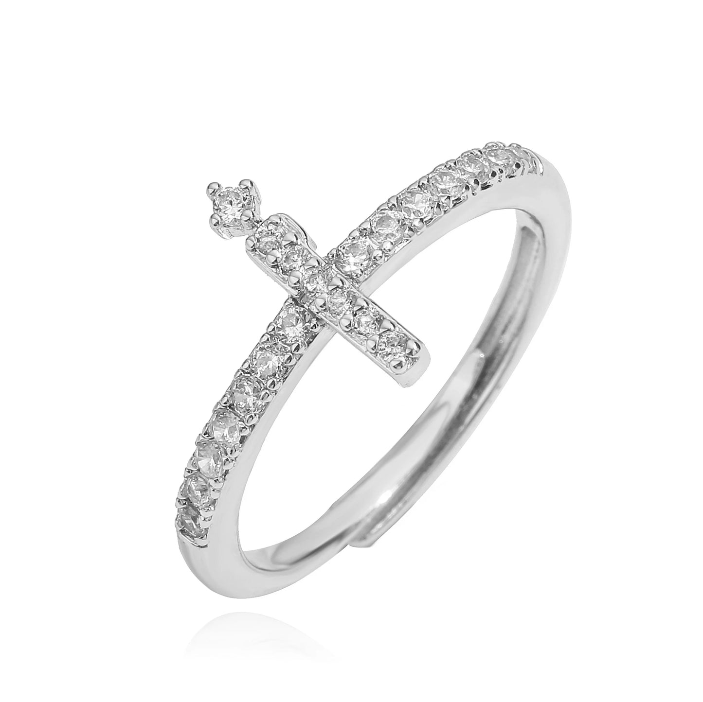 🌙 18k Gold Plated Arabic Letter Square Ring – HECHENG Women’s Fashion Ring with Zircon Inlay