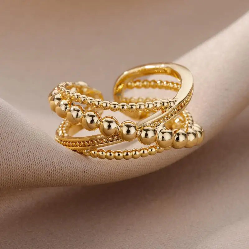 💍 Ästhetisches goldenes Herz – wasserdichter Edelstahlring-5