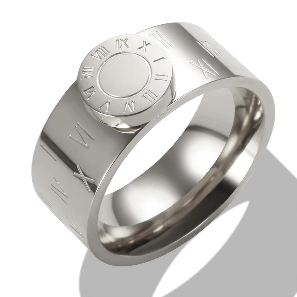 💫 JINHUI 18 Karat vergoldetes Edelstahl-Emaille-Armreif- und Ringset – Klassischer Schmuck mit römischen Ziffern
