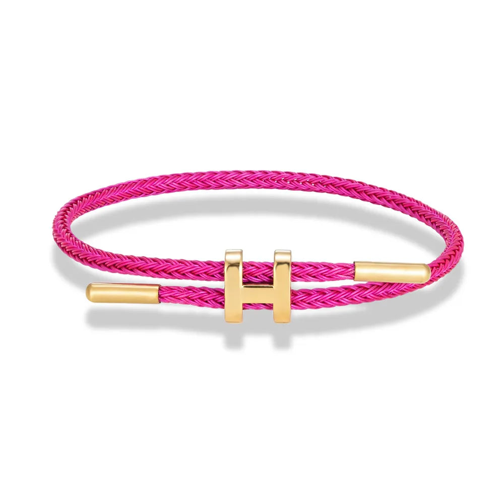 Luxury Multicolor Waterproof Rope Bracelet β Adjustable Stainless Steel Wire Cuff
