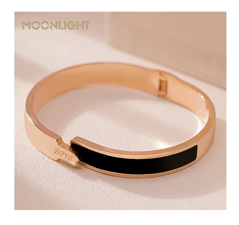 🌟 MOONLIGHT Armreif aus 18 Karat rosévergoldetem Titanstahl