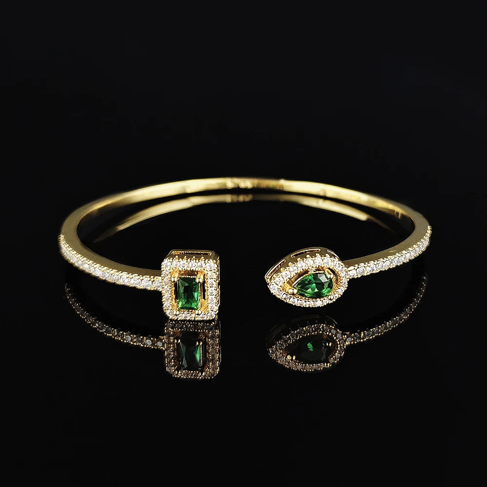 π 18K Gold Plated Snake Punk Pear-Shaped Open Bangle β Adjustable Statement Jewelry for Women