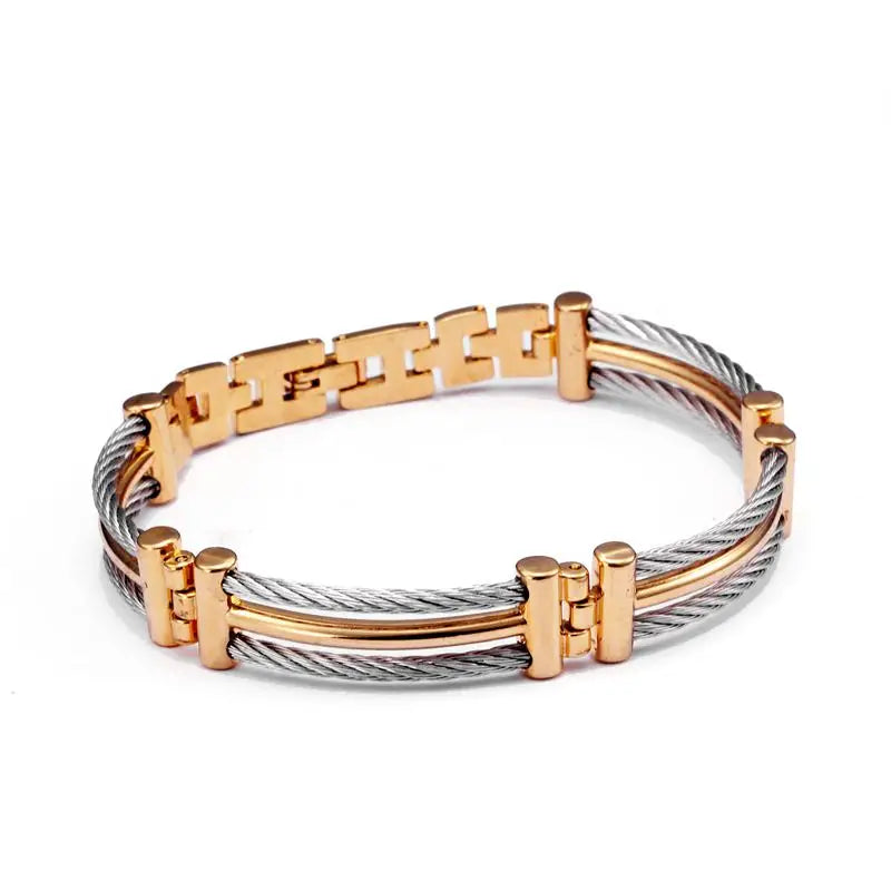 🧲 Splicing Chain Link Stainless Steel Bracelet – Fashion Bangle