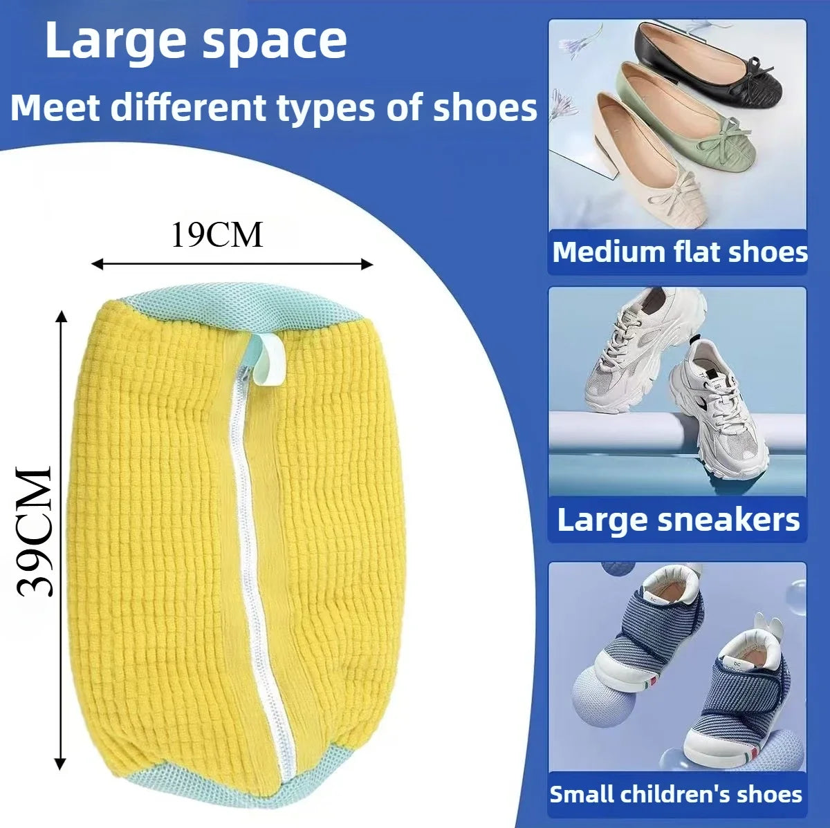 Durable Mesh Shoe Wash Bag with Zipper