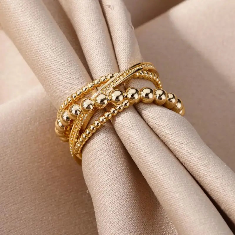 💍 Ästhetisches goldenes Herz – wasserdichter Edelstahlring-5