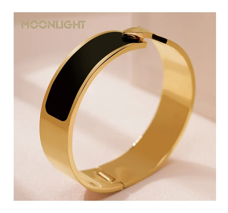 🌟 MOONLIGHT Armreif aus 18 Karat rosévergoldetem Titanstahl