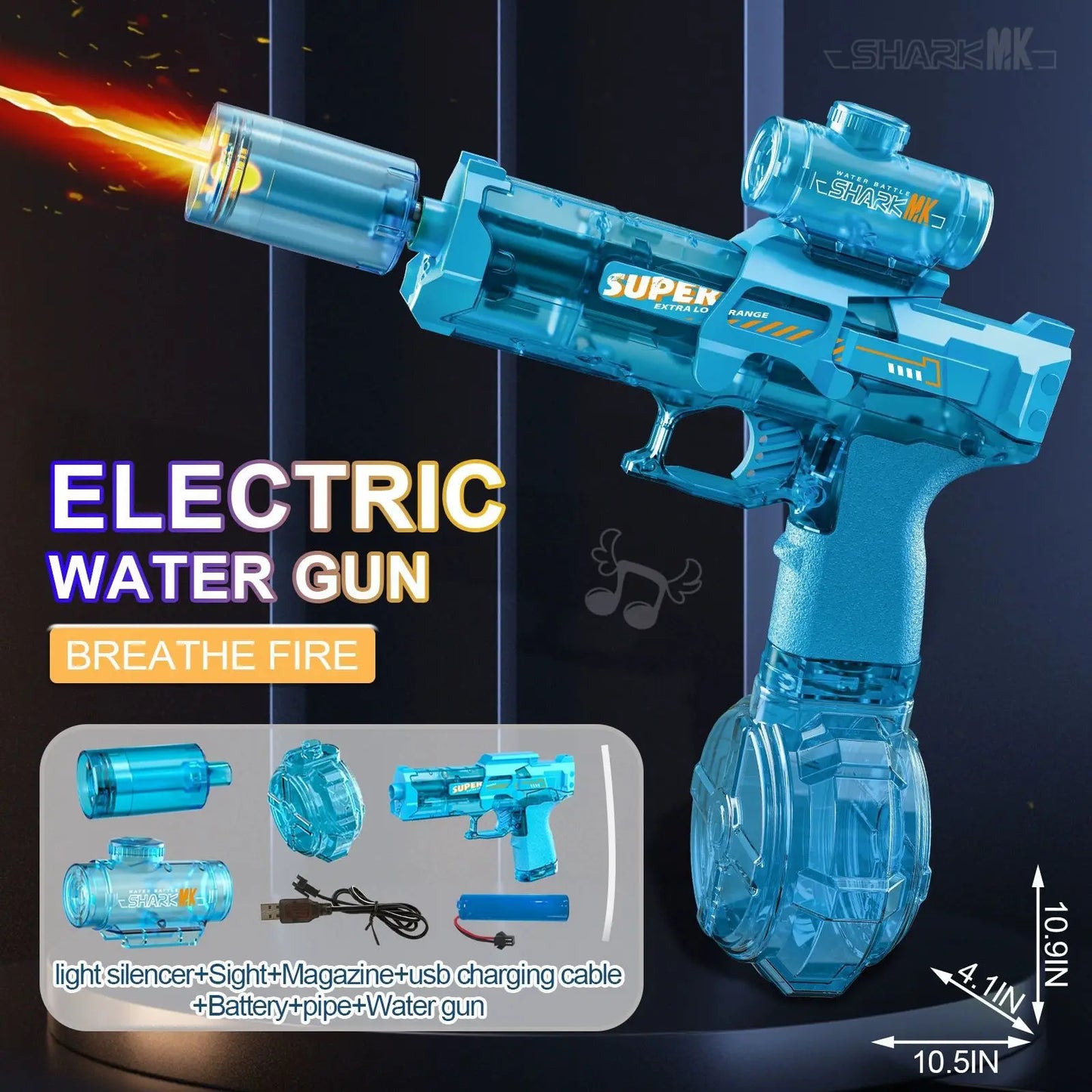 π§ Ice Mouse Electric Water Gun β Pulse Blaster with USB Charging & Light Sho