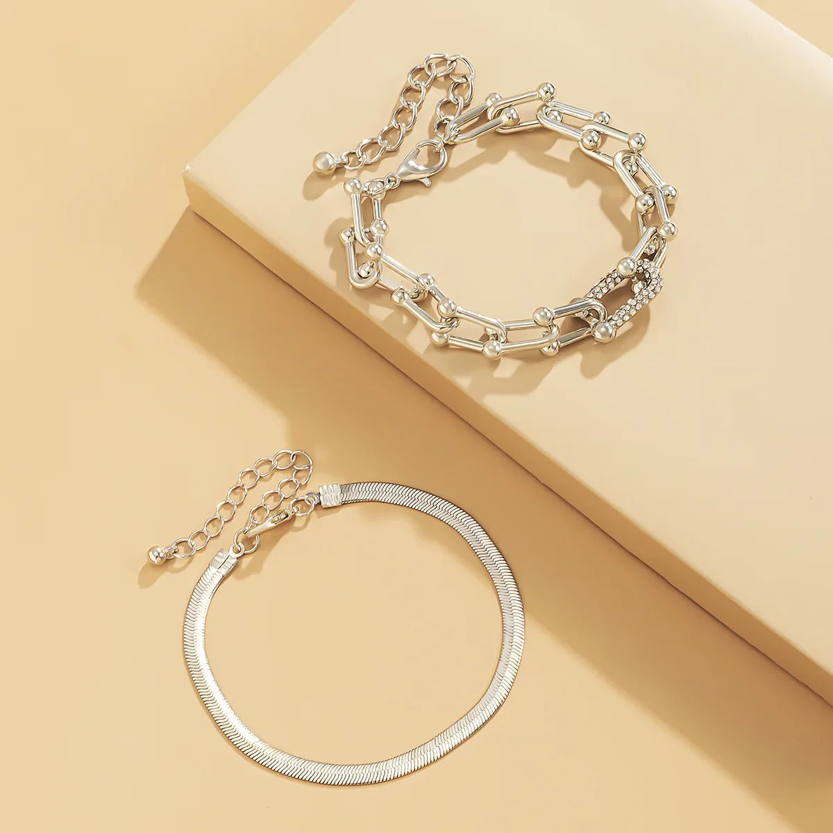 ⚡ 18 Karat vergoldetes Punk-Armband in U-Form mit Schlangenkette – Luxus-Schmuck mit Zirkonia-Gliedern für Damen