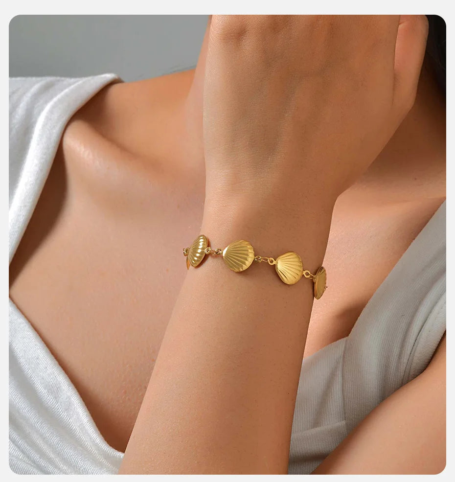 🌊 VNOX Luxury Sea-Inspired Bracelet – Elegant Stainless Steel Design
