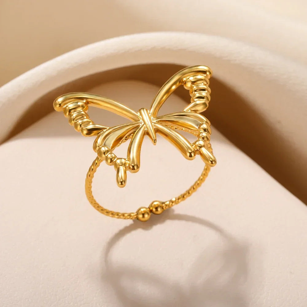 💍 Aesthetic Gold Heart – Stainless Steel Waterproof Ring_2