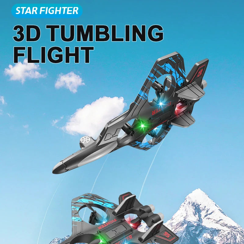 🛩️ ZHENDUO Glider Flying RC Jet Plane – 2.4G 4CH Stunt Remote Control Foam Aircraft Toy with LED Lights