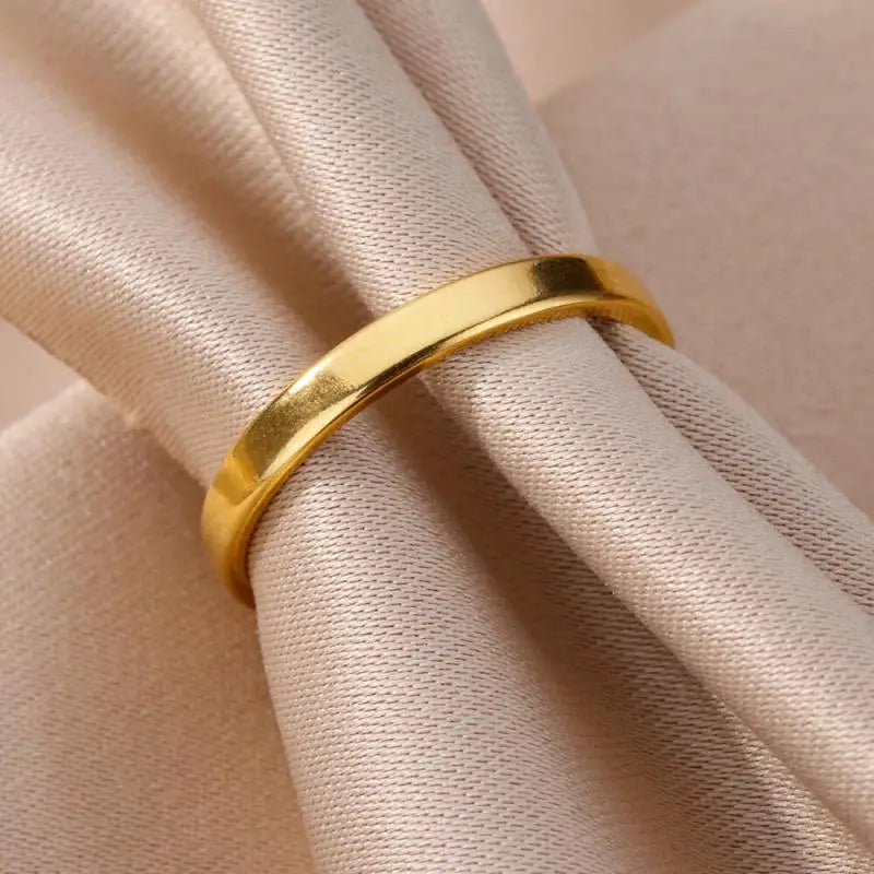 💍 Aesthetic Gold Heart – Stainless Steel Waterproof Ring