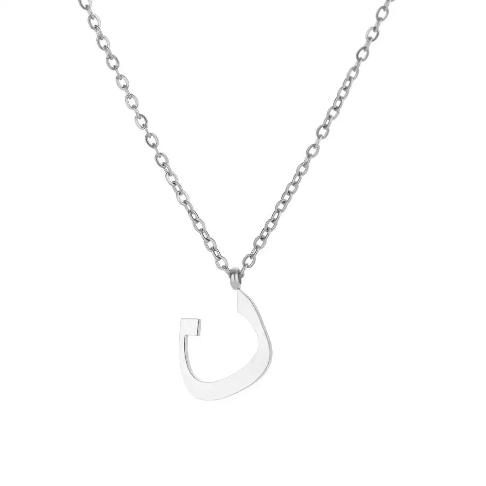 💫 Arabic Letter Name Pendant Necklace – Elegant Stainless Steel Choker for Women