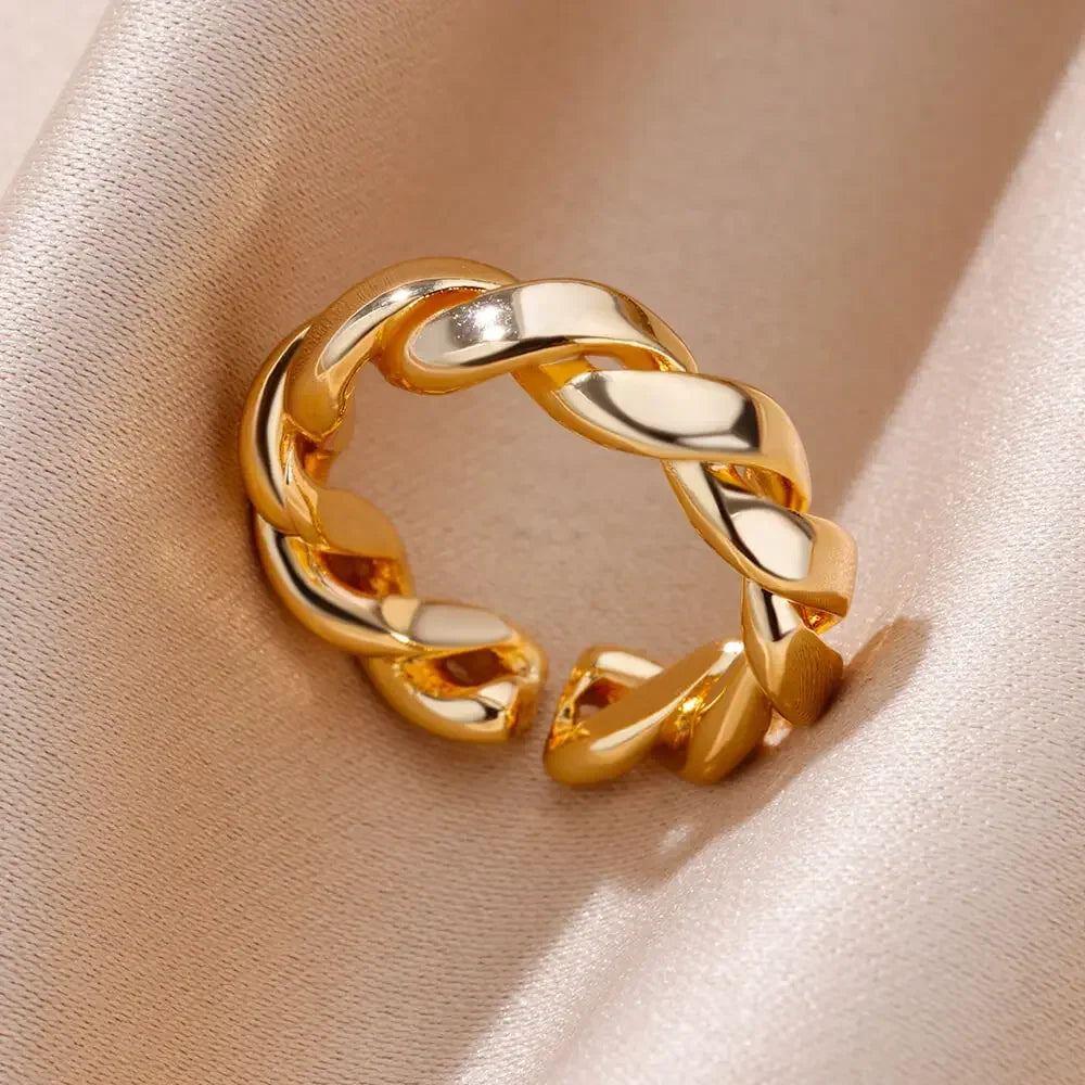 💍 Ästhetisches goldenes Herz – wasserdichter Edelstahlring-6